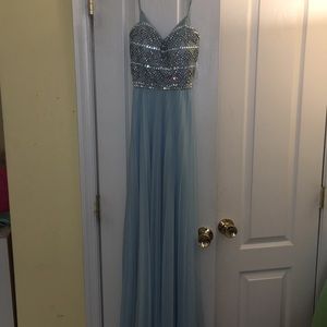 Formal light blue dress w/ sequence